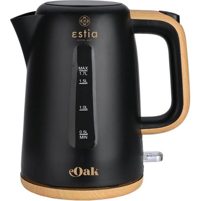 Estia Електрическа кана Estia - Oak, 2200W, 1.7 l, черна (06-24659)
