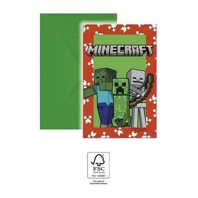 Minecraft pozvánky, 6ks - Procos