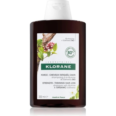 Klorane Shampoo chinin a BIO protěž alpská 200 ml