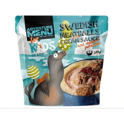 Adventure Menu Švédske mäsové guličky so smotanovou omáčkou a zemiakovou kašou 250 g