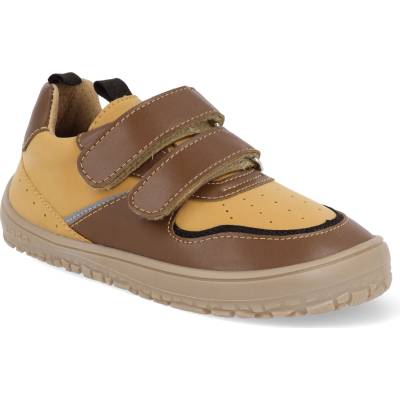 Beda detské barefoot tenisky Playful BFN Camel s opätkom hnedé