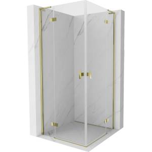 Mexen Mist-H L Duo душ кабина с панти 120 x 120 см, прозрачна, златна - 8A5L-120L-120P-50-00 (8A5L-120L-120P-50-00)