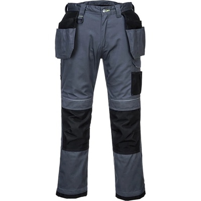 Portwest PW305 PW3 Stretch Pracovné nohavice Sivá Čierna