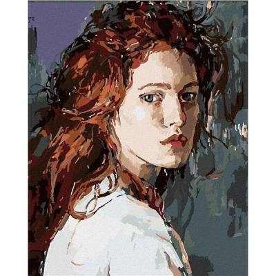 zuty Malování Podle Čísel Malovaná Žena Se Zrzavými Vlasy 80 x 100 Cm Plátno