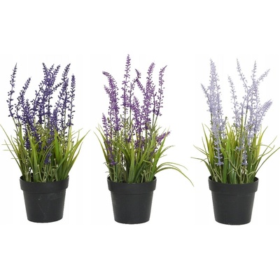 Levandule v květináči umělá dekorativní rostlina 1 ks 30 cm