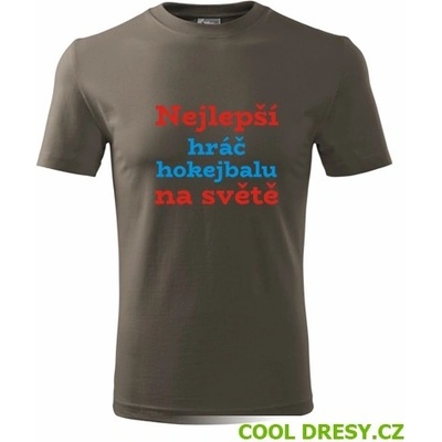 Tričko nejlepší hráč hokejbalu na světě dárek pro hráče hokejbalu army