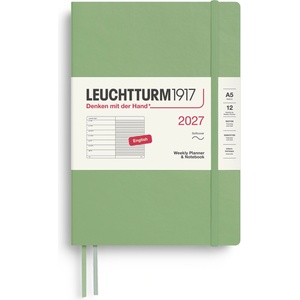 Leuchtturm1917 weekly calendar 2027 medium (A5) with notebook - 145 x 210 mm - January-December 2027 - 400238 (400238)