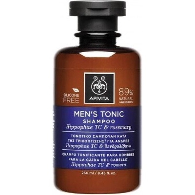 APIVITA Шампоан тоник за мъже за косопад и изтъняла коса Лупин и Розмарин , Apivita Men' s Tonic Shampoo with Hippophae TC & Roremary 250ml