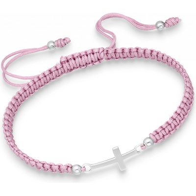 Bangles křížek & šňůrka růžová 2062