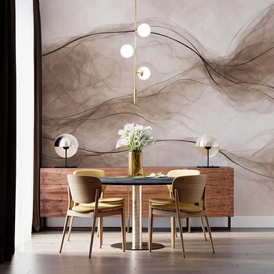 Art Gift Decor Фототапет абстрактни димни вълни в бежово