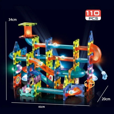 Alltoys Kuličkodráha magnetická se světlem 110 ks – Zboží Dáma