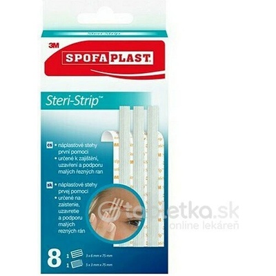 3M Spofaplast Steri-Strip náplasťové stehy (801) 2 veľkosti 8 ks