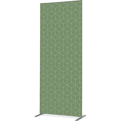 Jansen Display Potištěná látková dělící stěna Deco 85-200 Hexagon zelený, 870 x 2020 mm