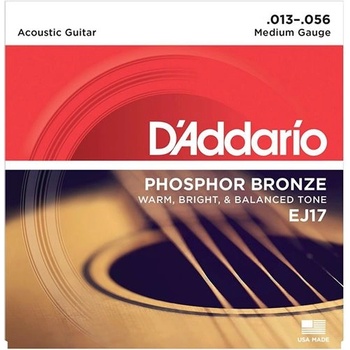 D'Addario EJ17, Струни за акустична китара 13-56, Phosphor Bronze (EJ17)
