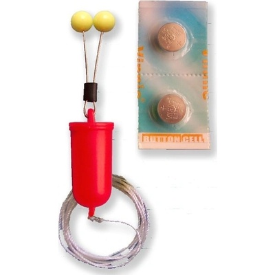Bubeník Číhátko bateriové odpadávací s provázkem červená