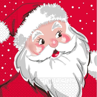 Procos Vánoční papírové ubrousky 3V Santa 33x33cm 20ks