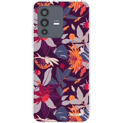 Pouzdro Picasee silikonové Vivo V23 5G Purple Leaf čiré