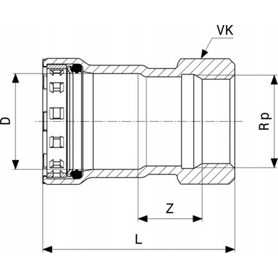 Viega Přechodový kus Megapress G s SC-Contur 4612 6/4˝ x 6/4˝