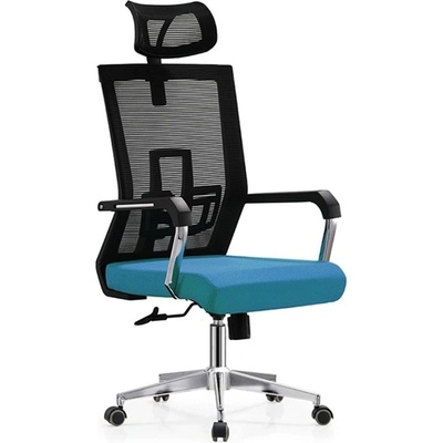 RFG Директорски стол RFG Luccas HB, до 120кг. макс тегло, дамаска, лумбална упора, коригиране на височината, облегалка за глава, син (LJ-809A BLACK/OS-801)