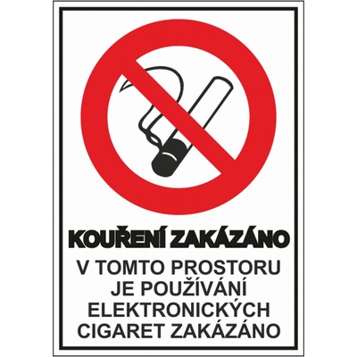 Bezpečnostní značky Kouření zakázáno v tomto prostoru je používání ele samolepka A5