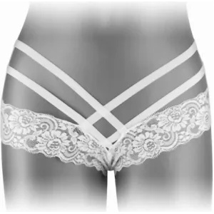 Fashion Secret Секси дантелени бикини с отворено дъно Anne бели