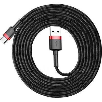 Baseus CATKLF-U91 USB na typ C, 2A, 3m, červeno-černý