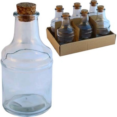 HOME Fľaštička sklenená s korkovým uzáverom 200 ml