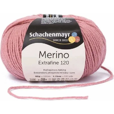 Schachenmayr Merino extrafine 120 Tlumená růžová 129