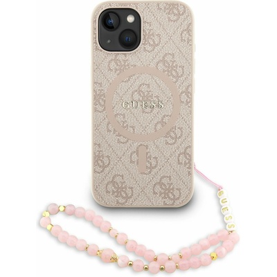 GUESS PU Кожен 4G Цветен пръстен с каишка MagSafe Заден капак за iPhone 15 Розов Guess | Rozov | ЖЕНИ | UNI