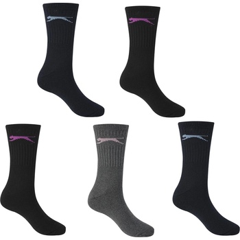 Image 1 of Slazenger Дамски чорапи Slazenger 5 Pack Crew Socks Ladies - Black