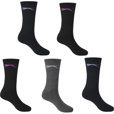 Slazenger Дамски чорапи Slazenger 5 Pack Crew Socks Ladies - Black