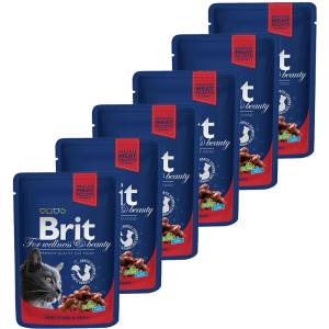 Brit Капсула BRIT Premium Cat Говеждо яхния и грах 6 x 100 г