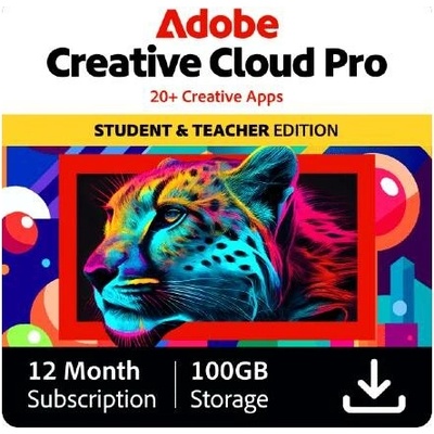 Adobe Creative Cloud Pro pro studenty a učitele 100 GB - 1 rok