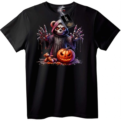 NOONEBRAND Тениска Хелоуин Skull и Тиква - S, Black