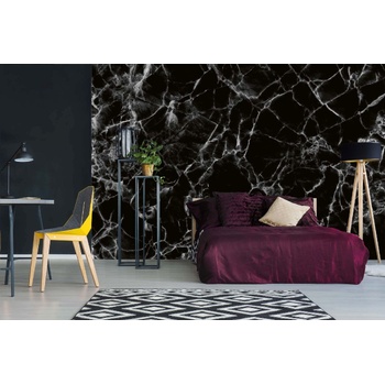 DIMEX ART s. r. o Самозалепваща се флизелинова фототапета текстура от черен мрамор 375 x 250 см