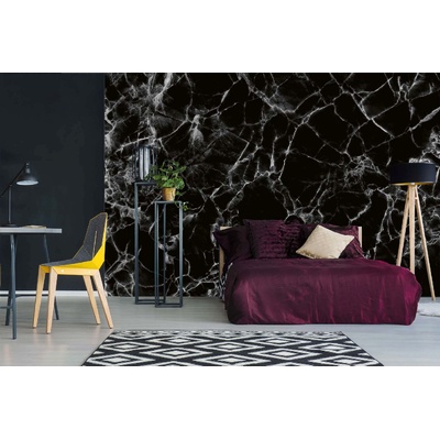 DIMEX ART Самозалепваща се флизелинова фототапета текстура от черен мрамор 375 x 250 см