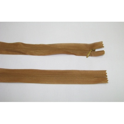 Zips krytý 3mm okrová nedeliteľný 45cm dederon