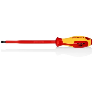 KNIPEX Отвертка шлиц 8.0, vde 1000v жълто-червена ръкохватка 295мм, (k982080)