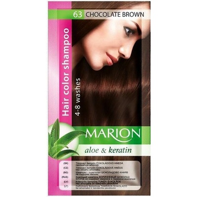 Marion Hair Color Shampoo 63 Chocolate Brown barevný tónovací šampon čokoládově hnědá 40 ml
