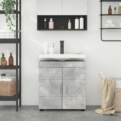 vidaXL Комплект шкафове за баня TULUM Циментено сиво 60 x 34 x 63 см (880324)