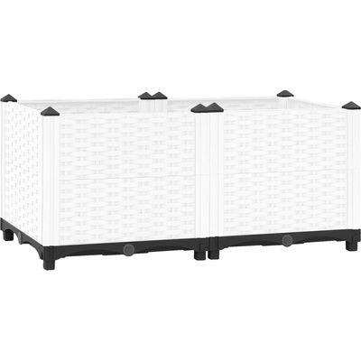 Petrashop Vyvýšený záhon 80 x 40 x 38 cm polypropylen Bílý