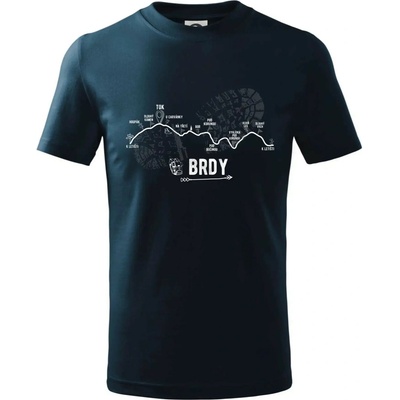 Profil kopců Brdy tričko detské tmavomodrá