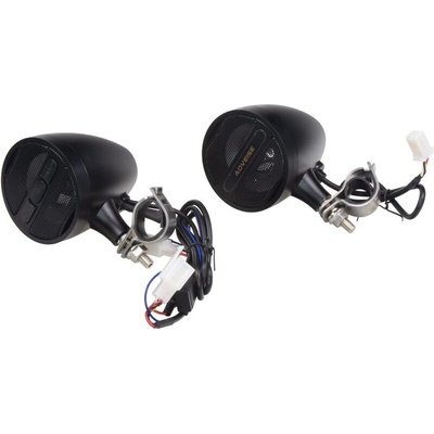 Zvukový systém na motocykl, skútr, ATV s FM, USB, BT, barva černá