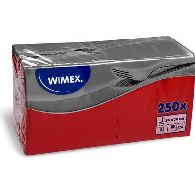 Wimex Ubrousek 2V červený 250ks 24x24cm
