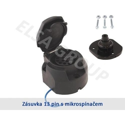 Zásuvka 13pin (DIN) s mikrospínačem+podložka 403010P