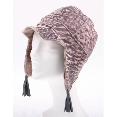 Splus Dětská kožušinová čiapka ze španělské odlehčené jehnětiny DH3 starorůžová patina