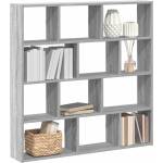 vidaXL Стенен кубичен рафт, 12 отделения, сив сонома, инженерно дърво (860009)