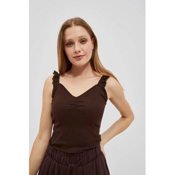 Moodo Тъмнокафяв топ с декоративни презрамки Moodo Moodo | Siv | ЖЕНИ | XS
