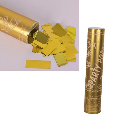 Парти цилиндър с конфети Party Popper - златни ленти (К86881)