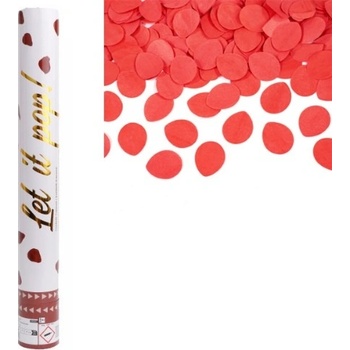 Vystreľovacie konfety lístky ruží červené papírové- 40 cm